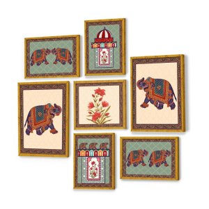 Vivid Indian Heritage Wall Art - Set Of Seven